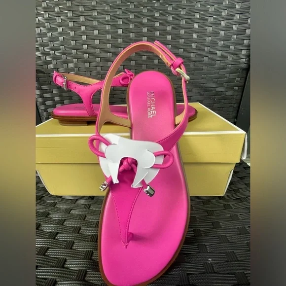 Michael Kors Shoes,Michael Kors Sandals,Michael Kors Pink T-Strap Sandals - Picture 7 of 11